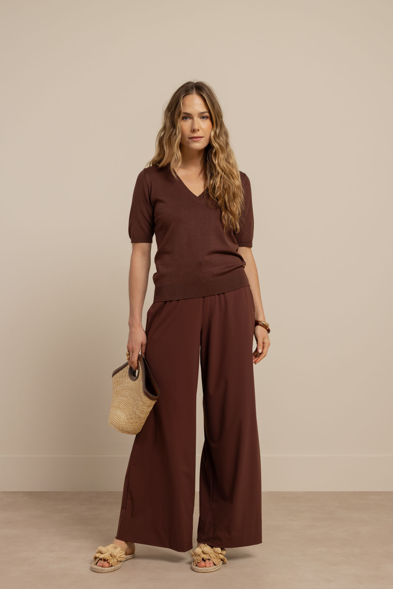 Studio Anneloes Grace Trousers Chestnut, damesbroek in chestnutkleur
